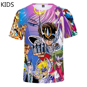 Saint Seiya Marškinėlius nuo 2 Iki 14 Metų amžiaus Vaikai Marškinėlius 3D Juokingas Anime Marškinėlius Vasaros Orui Vyrų, Moterų Top & Tee Asmenybės Marškinėliai
