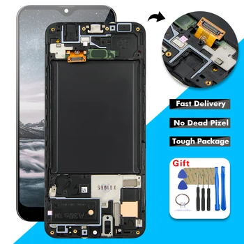 Samsung Galaxy A30 A305 / A30S A307 LCD Ekranas Jutiklinis Ekranas skaitmeninis keitiklis komplektuojami su Rėmo