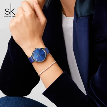 Shengke Mados Prekės ženklo Moterų Laikrodžiai Spalvinga Atsitiktinis Odinis Dirželis Moterų Kvarco Žiūrėti Reloj Mujer 2019 SK Ponios Riešo Žiūrėti