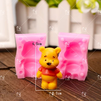 Silikoninis Minkštas pyragas pelėsių 3D Mini animacinių filmų lokys Putėsiai pelėsių vaikų šokolado tortas dekoravimo pelėsių 