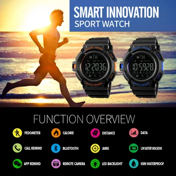 SKMEI Fitness Tracker Smartwatch Vyrų Skambinti, Priminti Kalorijų 
