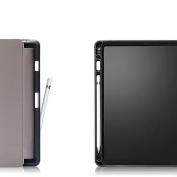 Smart Case su Pieštukas Turėtojas už Apple iPad. 2019 m. 2020 m 10.2 7 8 Kartai PU Odos Tablet Stand Padengti minkštos TPU atgal shell