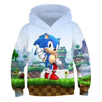 Sonic the Hedgehog Viršūnes Vaikų Hoodies Berniukų Paltai Mergaitėms su Gobtuvu Palaidinukė Streetwear ilgomis Rankovėmis Puloveriai) Gimtadienio Dovanos