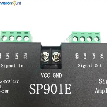SP901E SPI Signalo Stiprintuvas DC5-24V už WS2812B WS2811 WS2813 Pikselių RGB LED Juostelės Pasiekiama Svajonė Spalvos Juosta Signalo Reguliatorius