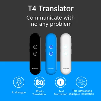 T4 Multi Kalbų Nešiojamų Balso Vertėjas Smart Realiu Laiku Momentinių 2 Būdas Užsienio Kalbos Foto Poket Vertėjas Prietaisas