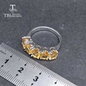 TBJ,natūralus akmuo citrinas rašė papuošalų rinkinys žiedas ir auskarai, 925 sterlingas sidabro bauda papuošalai moterims kasdien dėvėti Valentino dovana