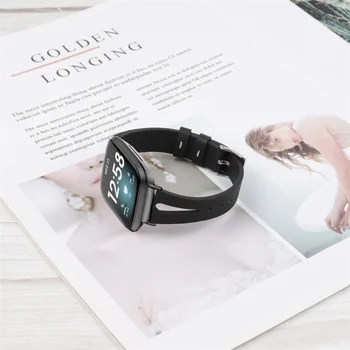 Toyouths natūralios Odos Watchband už Fitbit Versa 3 Kvėpuojantis Užsegimas Dirželis Žiūrėti Priedą Riešo Dirželis Juostos Fitbit Versa 3