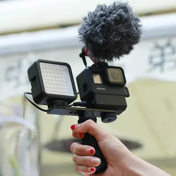 Ulanzi PT-7 Aliuminio Lydinio Šalto Batų Stovas Laikiklis Vlogging Mikrofonas Išplėtimo Plokštė, skirta GoPro 