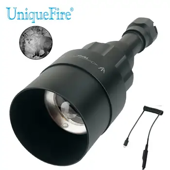 UniqueFire 1605 T75 IR 940NM, LED Žibintuvėlis Infraraudonųjų spindulių Naktinio Matymo Žibintuvėlis Įkraunamas Su USB Dual Nuotolinio Valdymo Jungiklis