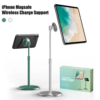 Už Magsafe Magnetinio Darbalaukio Tablet Stand For iPhone 12 11 iPad 360 Laipsnių Besisukantis Telefono Laikiklis iš Aliuminio Lydinio Liftable Laikiklis