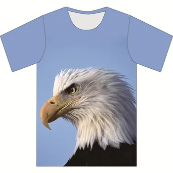 Vaikai 3D T-shirt 2019 m. Vasaros Vaikų, Gyvūnų Erelis JAV Vėliava Taikos Balandis Spausdinti marškinėliai Berniukams, Mergaitėms Mados Tshirts 4-20 Metų