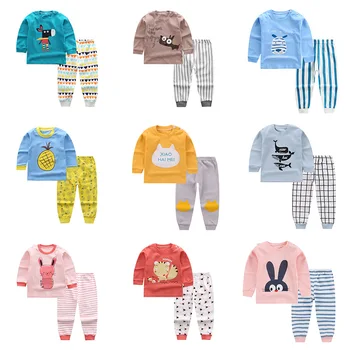 Vaikai Berniukai Sleepwear Baby Girl Žiemos Medvilnės Rinkiniai Vaikams Homewear Pižama Berniukui, Pižamos naktiniai drabužiai Vaikams 1-5T Bamblys Drabužiai