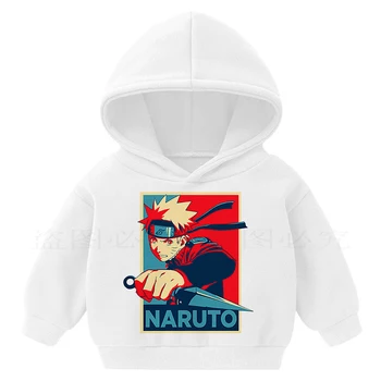 Vaikas Hoodies Naruto Harajuku Unisex Hoodie Japonų Anime Juokinga Išspausdintas Įdomus Streetwear Mados Atsitiktinis berniukas palaidinukė, Paltai