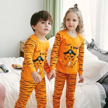 Vaikų Gyvūnų Medvilnės Sleepwear Pižamos Vaikams Žiemos Pižama Nustatyti Kūdikio Visą rankovėmis Berniukams, Mergaitėms Pijama Drabužiai Tiktų pyjama enfant