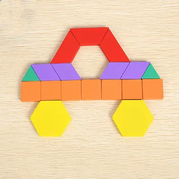 Vaikų švietimo žaislai 125 vienetų blokai kūdikių tangram geometrinis žvalgybos valdyba vaikų medinės dėlionės