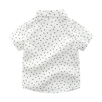Vasarą Vaikai Boy Shirt Baby Marškinėliai Vaikams Laisvalaikio Dot Spausdinti Palaidinė Trumpomis Rankovėmis Marškinėliai Blusas Shein Vaikams Drabužių Berniukų Marškiniai