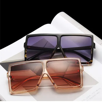 VWKTUUN Akiniai nuo saulės Moterims 2020 Aikštėje Saulės akiniai Derliaus UV400 moteriški Akiniai nuo saulės Juodas Didelis Moters Sunglass