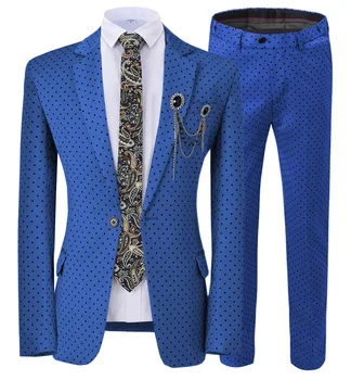 Vyriški Laisvalaikio Slim Fit Prom Royal Blue Tuxedos Taško Kieto Pilka Verslo 2 Gabalas Baltu Kostiumu, Vestuvių Jaunieji (Švarkas+Kelnės)