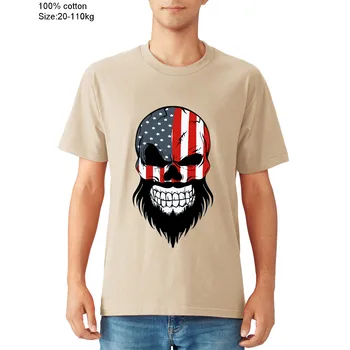 Vyriški marškinėliai Amerikos Viking Kaukolė marškinėliai vyrams marškinėliai vasaros medvilnės O-Kaklo marškinėliai Viking Badass Barzda Baimės Barzda dizainas