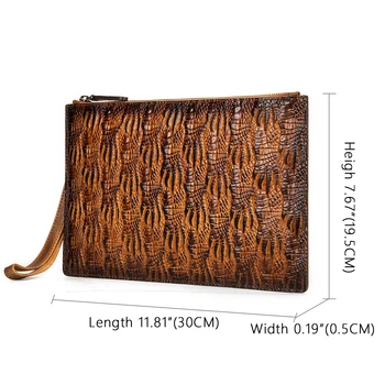 WESTAL sankabos vyrų vyrų odos sankabos krepšys prabangos prekės ženklo dizainas Krokodilas modelio pinigų maišas vyrų piniginės ilgai telefono 3116