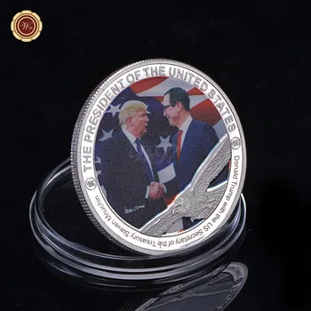 WR Namų Aksesuaras Amerikos Monetų Kolekciją Dovanos, Sidabro Moneta, Donald Trump ir JAV Viceprezidentas Mike Unikalus Metalų Monetos