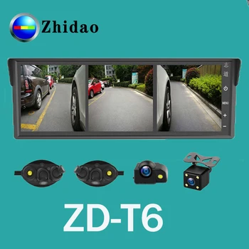 Zhidao-T6 360 panoraminio vaizdo kameros sistema 3 padalinti ekraną iš šono transporto priemonės, automobilių kameros