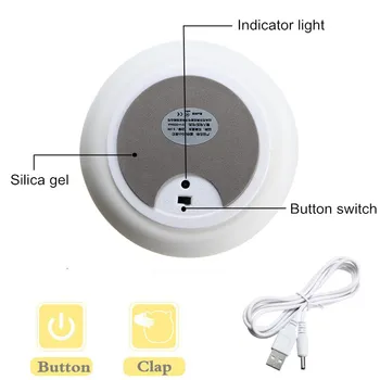 Įkraunamas USB LED Spalvinga Silikono Gyvūnų Katė Naktį Šviesos Nuotolinio Valdymo Stalo Lempa Miegamojo, Vaikų Dovanų