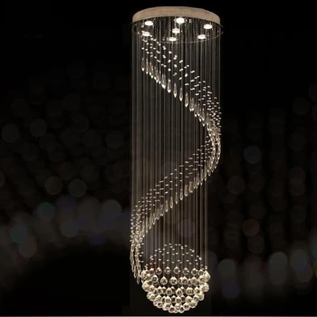 Šiuolaikinės Krištolo Sietynas, Dėl Spiralės Dizaino LED Prabanga Kristalų Lempos Kabo Interjero Kopėčių Koridoriaus Lempa