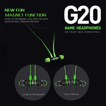Žaidimų ausinės C TIPO G20 hammerhead Bass ausinės su mikrofonu Žaidimų Ausinės PUBG žaidėjus Žaisti 2.2 M laidinio Ausines telefono