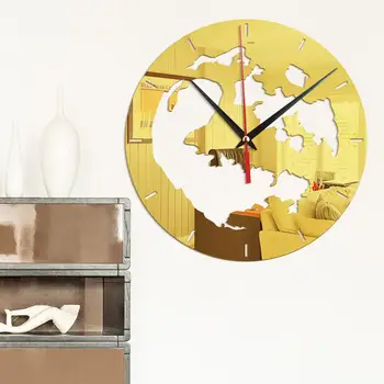 Žemės veidrodis, sieninis laikrodis namų puošybai kambarį silent adata mados pasaulio žemėlapyje watch laikrodis akrilo dekoratyvinės sienų lipdukai