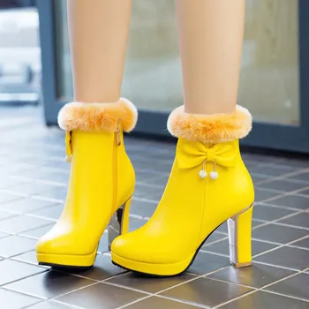 Žieminiai batai moterims, zapatos de mujer 2019 Šiltas Pliušinis Batai Moteriška Purus Rožinė Kulkšnies Botas Ponios Odos Išdirbimas Bateliai Bot